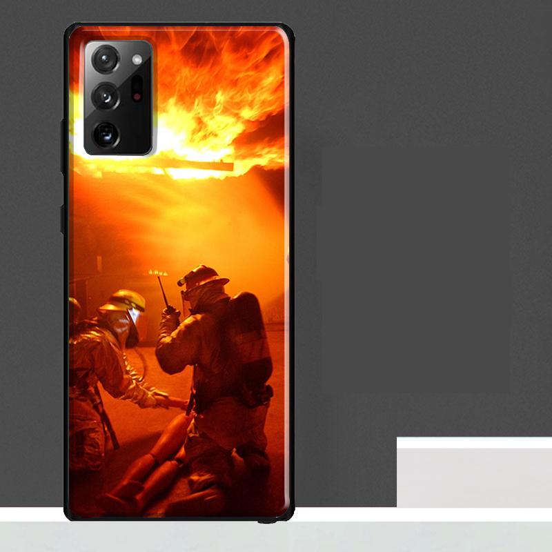 Firefighter Fire Fireman Case For Samsung Galaxy S25 Ultra S23 S22 S21 S24 Ultra S9 S10 S20 Plus S25 FE Phone Cover