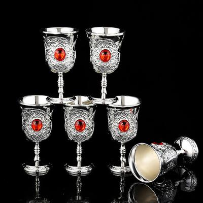Useful Strong Anti-cracking Zinc Alloy Metal Spirit Shot Glass for Hotel Metal Wine Glass