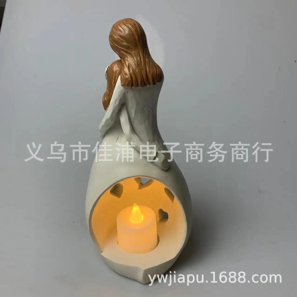 Resin Crafts Mother's Day Gift Candle Holder Resin Decorative Statue with Desktop Decoration