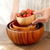 1PCS Acacia Wooden Salad Bowl Kids Anti-scalding Wooden Bowl Suitable for Fruit Vegetable Ice Cream Decoration