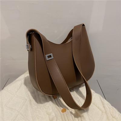 Lässige Unterarm-Umhängetasche für Damen, strukturiertes PU-Leder, Halbmond-Umhängetaschen, luxuriöse Messenger-Vintage-Handtasche