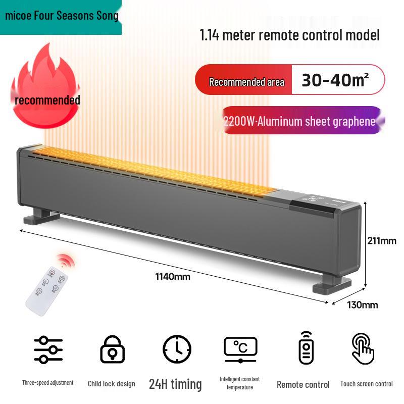 Graphene Skirting Board Heater: Energy-Saving Winter Floor Blower 2025