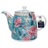 London Pottery 1L & 34oz Keramik-Teekanne Bell blaue Blume Teekanne mit Edelstahl-Sieb für den Nachmittagstee