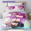 Kpop Dämonenjäger Muster Bettwäsche, Steppbett Set Steppbettbezug Kissenbezug Zuhause Geburtstagsgeschenk (1 Bettbezug + 2 Kissenbezüge, ohne Füllung)