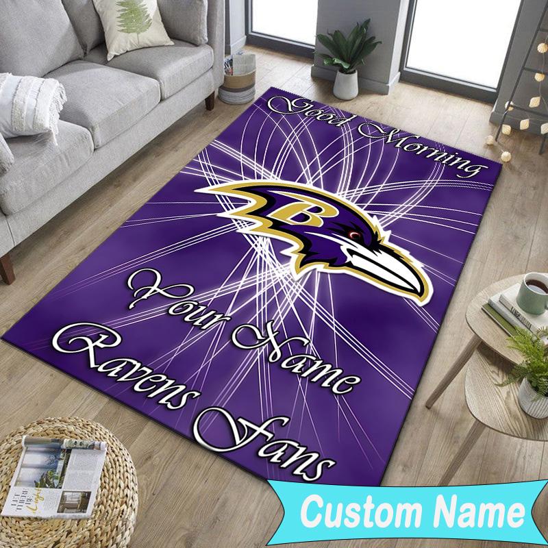 Custom NameRavens Team Spirit Carpet, Indoor Rug, Chair Rug, Living Rooms, Doormat Made From Polyester Home Decor Birthday Christmas Gifts