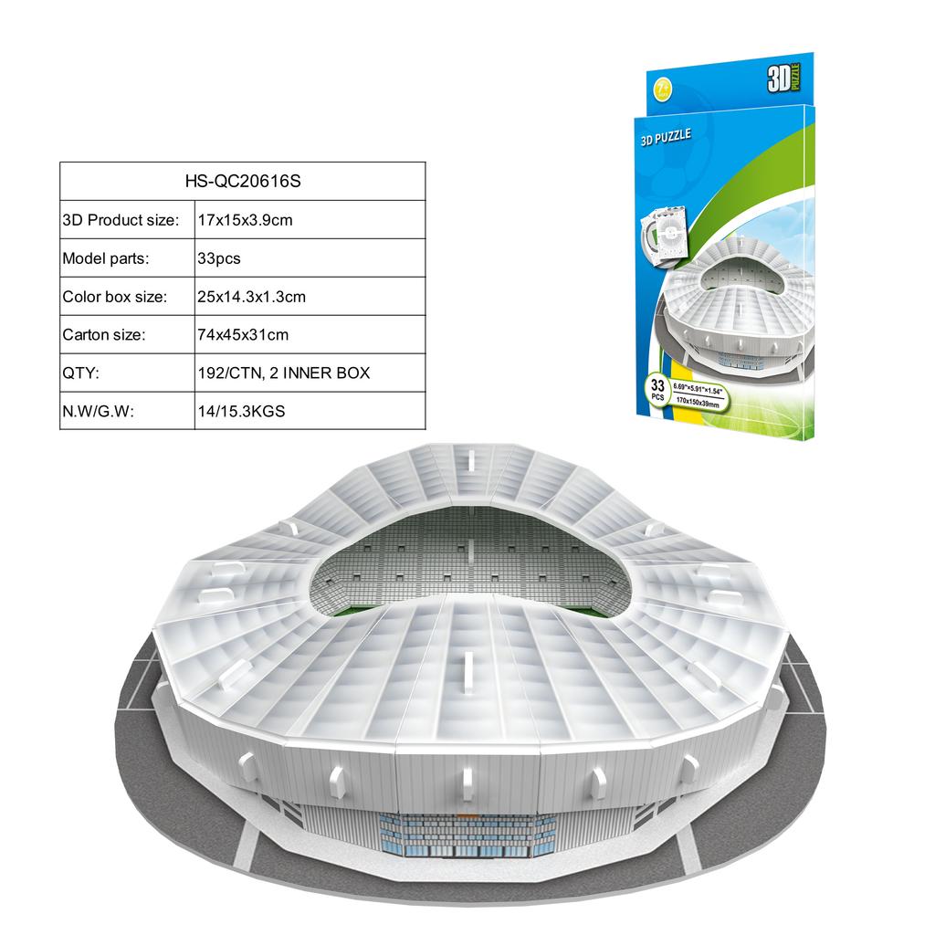 Creative DIY 3D Paper Puzzle Football Field Stadium Assembled Model Educational Toys Jigsaw Puzzle For Kids Fans Gifts