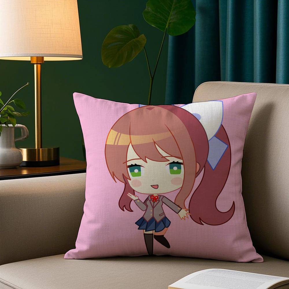 D-Doki Doki L-Literature Club Pillow Case Cozy Plush Pillow Cover Double Side Printed – Home Gift for Bedroom Decor