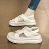 Sandals for Women's Summer 2025 New Elastic Band Casual Versatile Thick Soled Sponge Cake Beach Women's Shoes