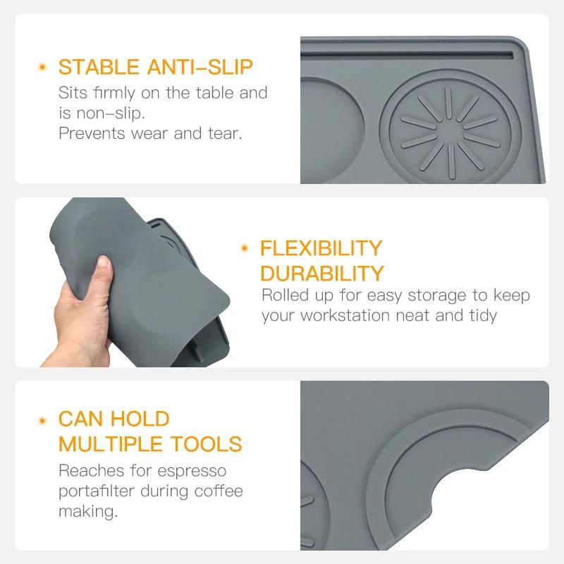 Coffee Machine Silicone Mat Tray Drainage Mat Heat Protective Mat Coffee Accessories Pounding Station Mat Powder Press Tool Mat