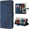 Case for Xiaomi Redmi A3 - Protective Synthetic Leather Cover - Navy Blue - 2 Tempered Glasses