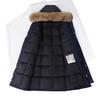 Winter long knee cotton-padded clothes hooded big fur collar thickened fashion versatile cotton-padded jacket