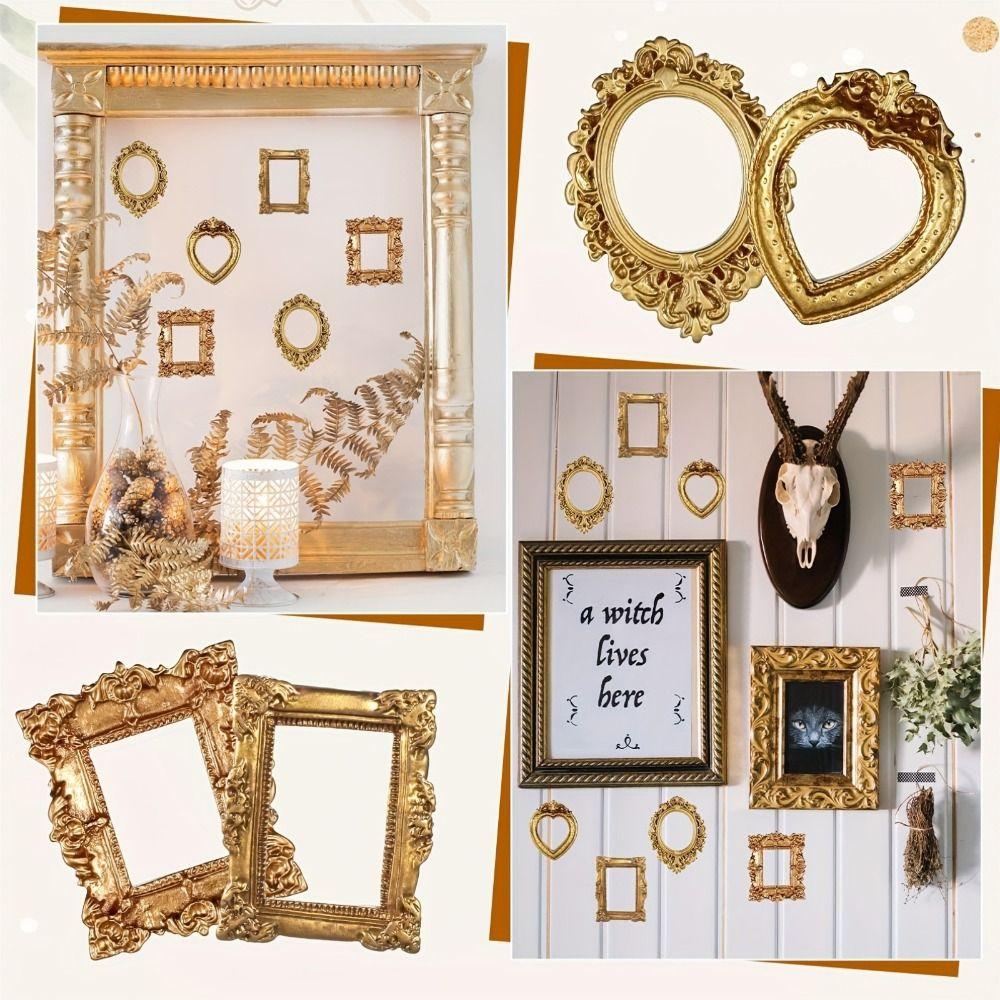 Creative Resin DIY Shadow Box Frame Gold DIY Memory Display Frames Mini Photo Frames Photography Background Decoration