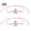 Verstelbare Gevlochten Touw Armband 2 STUKS Handgeweven Armbanden met Metalen Lint Hanger, Koord Bewustzijn Flexibele Knoop Touw Polsbandjes, Dagelijks