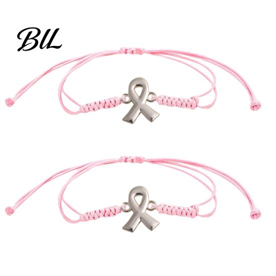 Verstelbare Gevlochten Touw Armband 2 STUKS Handgeweven Armbanden met Metalen Lint Hanger, Koord Bewustzijn Flexibele Knoop Touw Polsbandjes, Dagelijks