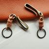 2Pcs Creative U Buckle Retro Punk Cowhide Key Chain for Men Handmade Cowhide Rope Braided Car Keychain Keyring Accessories