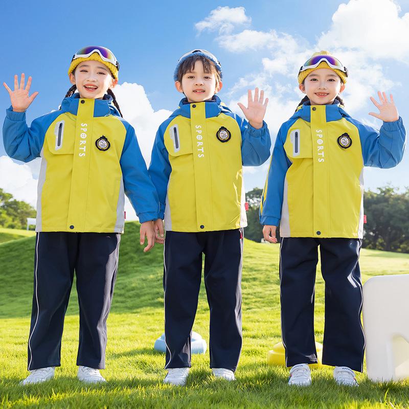 Spring/Autumn Kindergarten and Primary School Sports Uniform 3-Piece Set for Boys and Girls