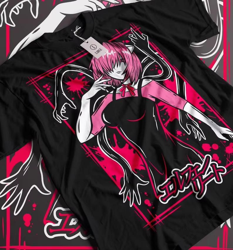 Elfen Lied Люси Аниме Ваифу Футболка Унисекс Унисекс Футболка XXXXL