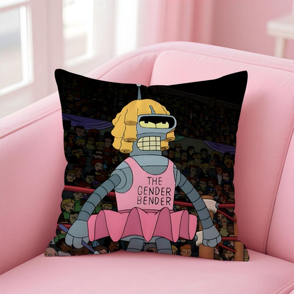 Anime F-Futurama Cushion Cover Home & Car Multi-Scene Pillow Cover - Reversible, Soft & Durable for Daily Use
