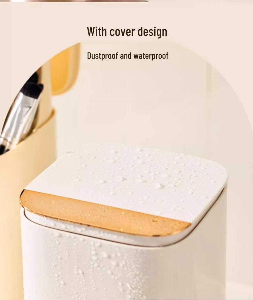 Automatic Lifting Makeup Brush & Lipstick Storage Tube - High-End Desktop Cosmetics Organizer