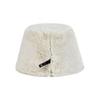 VARZAR Fur Long Label Solid Drop Bucket Hat Cream