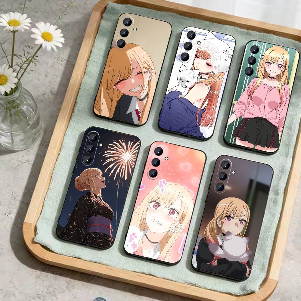 D-Darling Marin Kitagawa Bunte Silberne Handyhülle Für Samsung Galaxy A73,21,22,32,71,53,52,51,80,5G Weiche Schwarze Hülle