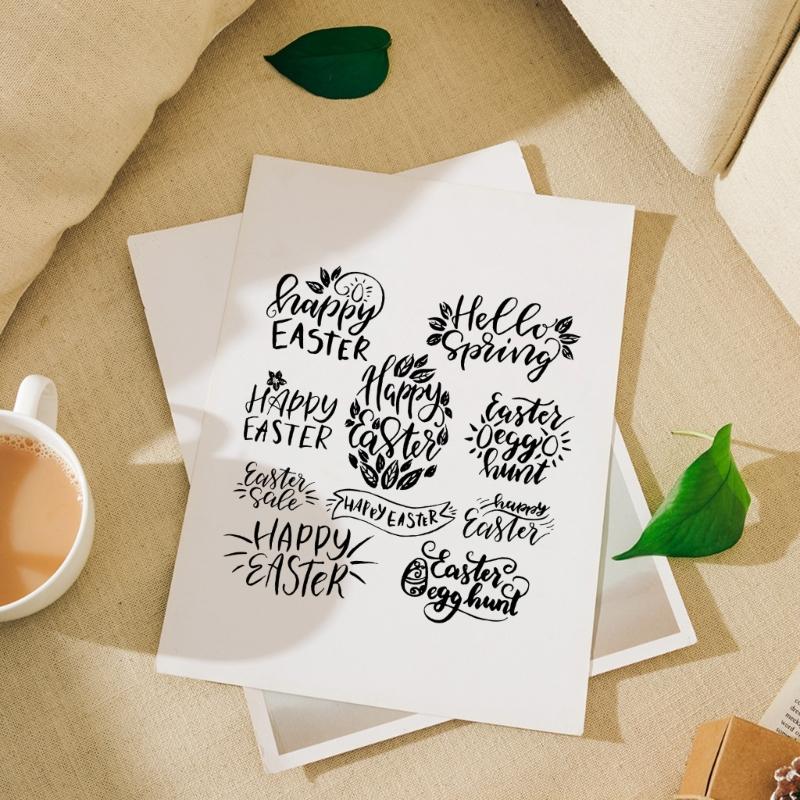 Happy Easter Clear Silicone Stamp for DIY Invitation Card Scrapbooking Paper Craft Rubber Stamp Handmade Journaling Gift