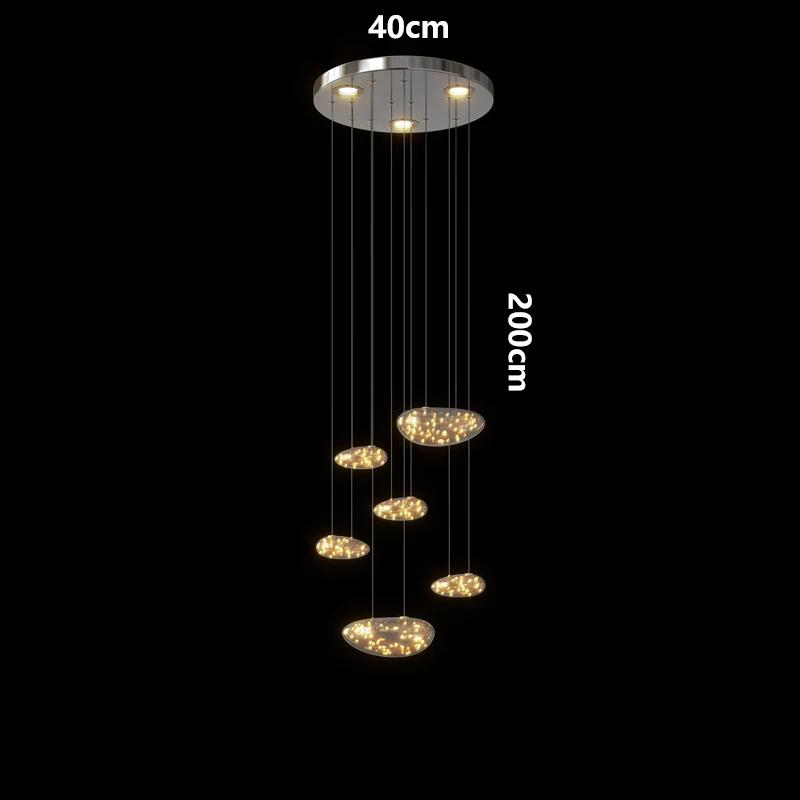 

Современная минималистская лестница длинная люстра Glass Full Sky Star ресторанная люстра светильник для гостиной светодиодный светильник Cold White