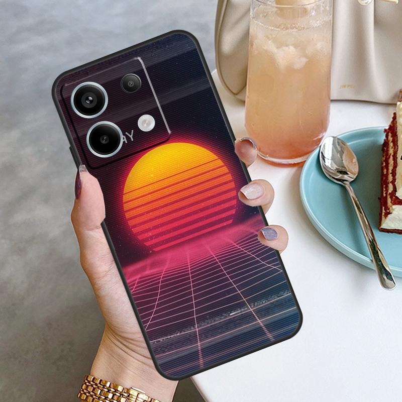 80S Vaporwave Retro Synthwave Sunset Case For Xiaomi Redmi 12 9C 10C 12C 13C Redmi Note 13 12 9 10 11 Pro 9S 10S 11S 12S Coque