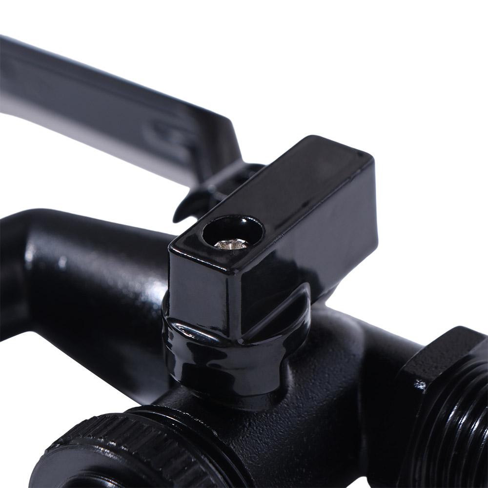 1/2 Inch Inlet Garden Faucet Black Paint Bibcock Rust-Proof Double Outlet Faucet  Outdoor Garden