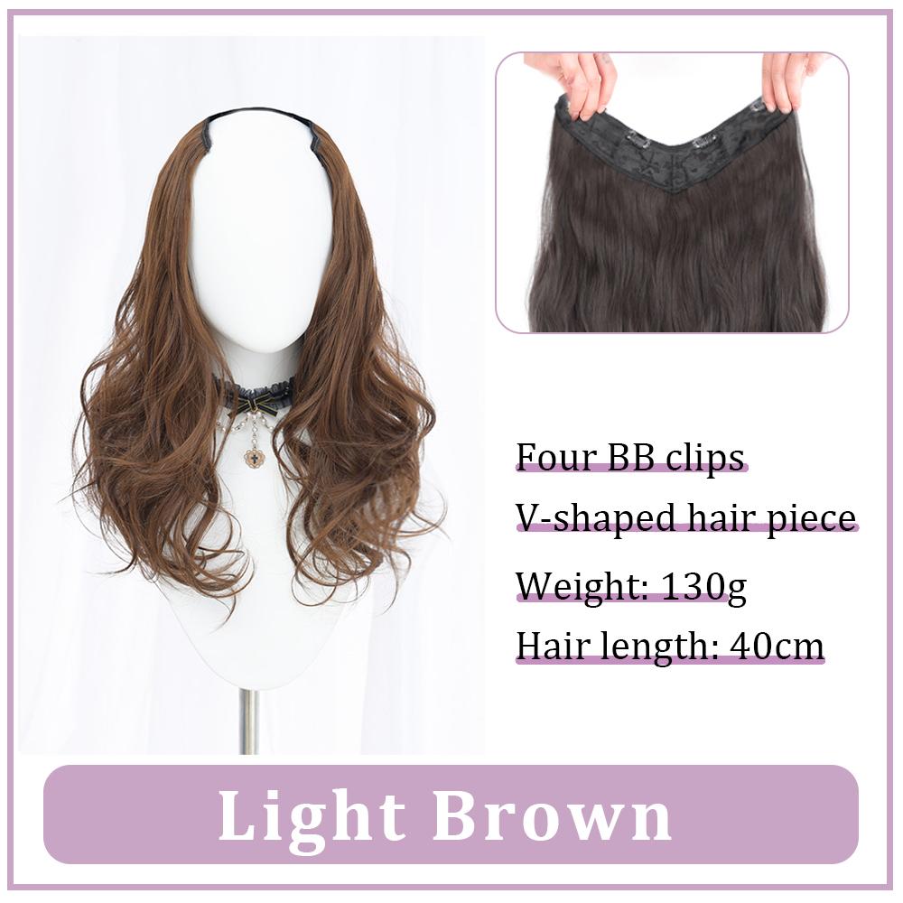 Long Wavy Synthetic Hair Extensions 4 Clip In One Piece Hair Wigs For Women Synthetic Clip On Hair Extensions