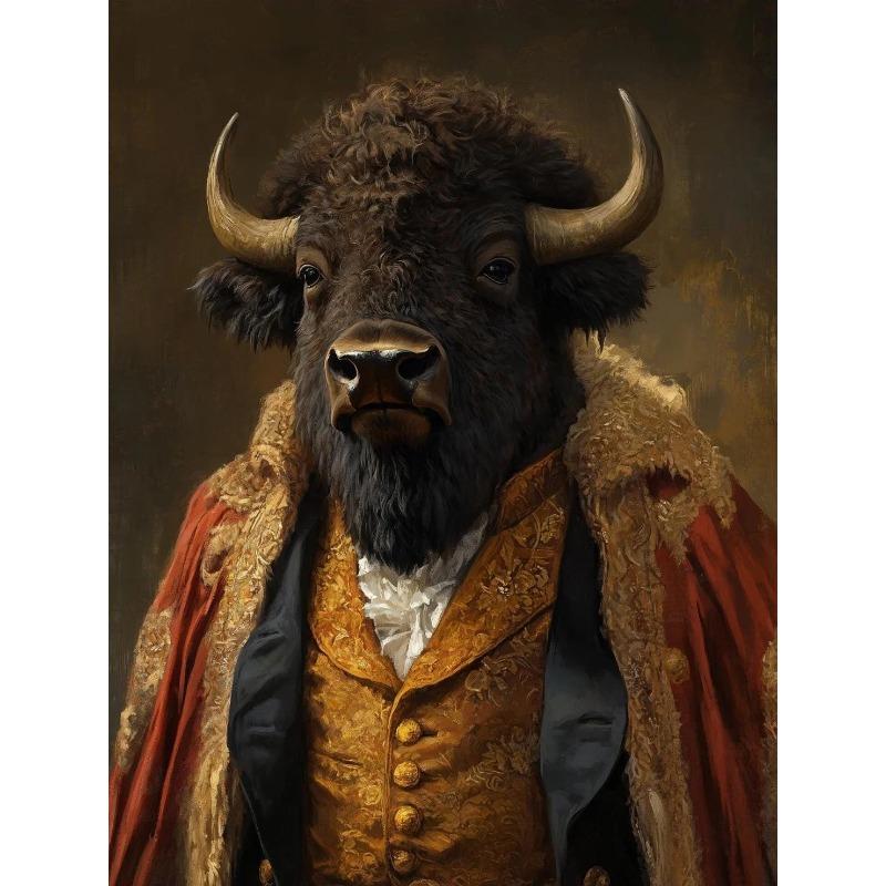 Funny Pet Dog Renaissance Animal Portraits Minimalist Wall Art Print Canvas Painting for Living Room Modern Home Decor