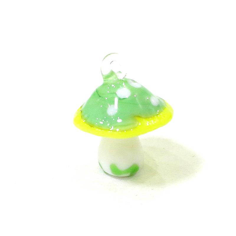 2Pcs Mini Cute Mushroom Charms Glass Pendant Diy Jewelry Making Craft Supplies Perfect Festival Party Gifts for Handmade Lovers
