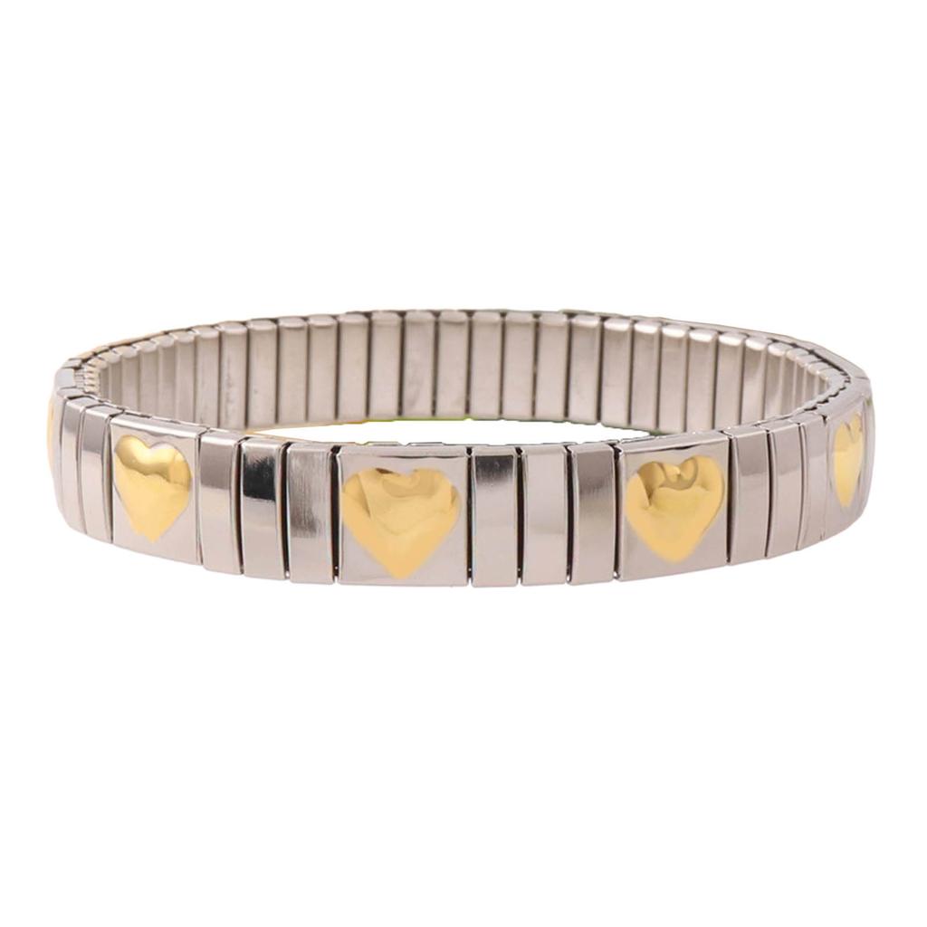 Waterproof Stainless Steel Elastic Thick Metal Bracelet Bangle For Women Couples Fashion Jewelry Vintage Bangle