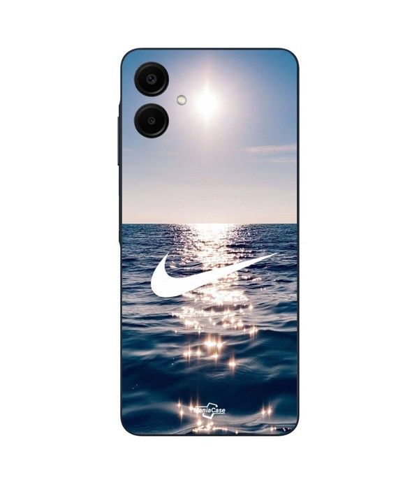 Coque de téléphone - Maniacase - Samsung Galaxy A06 - Silicone - Souple - Nike logo blanc mer soleil