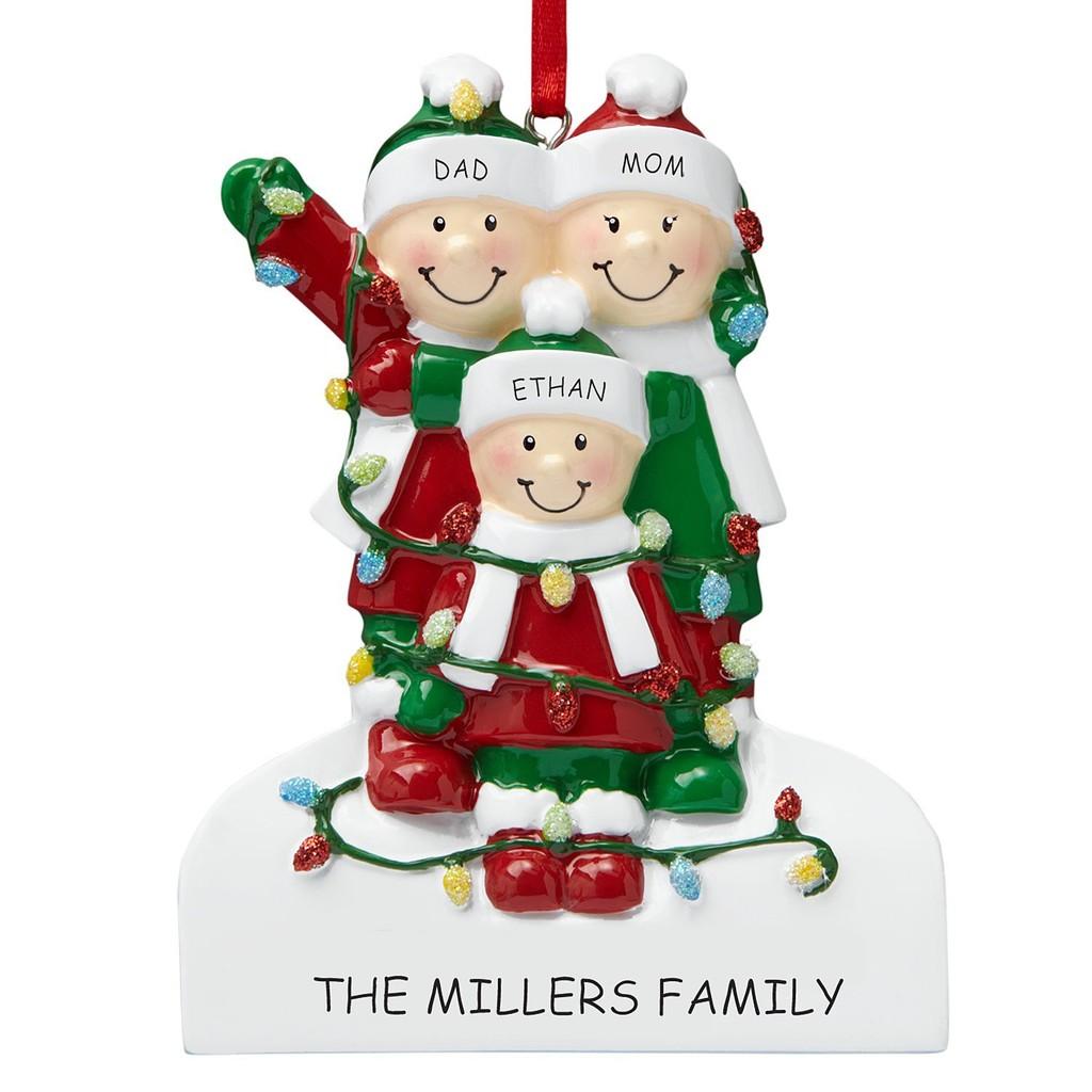 

Family Gorgeous Resin Ornaments For Festive Christmas Tree Decor Offered In Various Styles 3Person