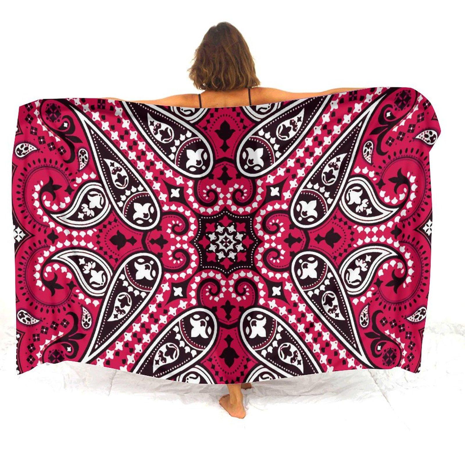 Bandana Customizable Women Beach Sarong Multi-Functional Art Shawl 2025 New Soft Flowy Lightweight Vacation Essential S