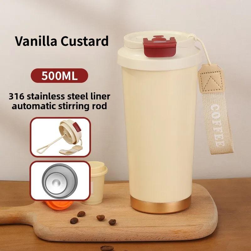316 stainless steel 500ML electric mixing cup, rechargeable,360 ° sealed and leak proof,insulated and cold,for milk,coffee,juice