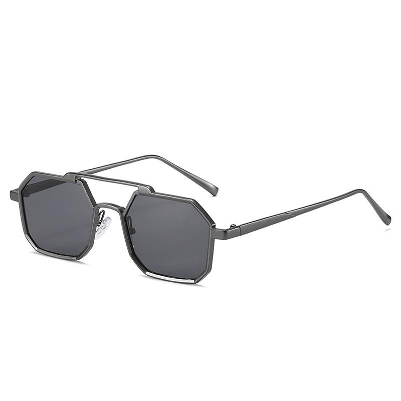 2022 Trending Square Frame Sunglasses: European-American Double Beam Street Style