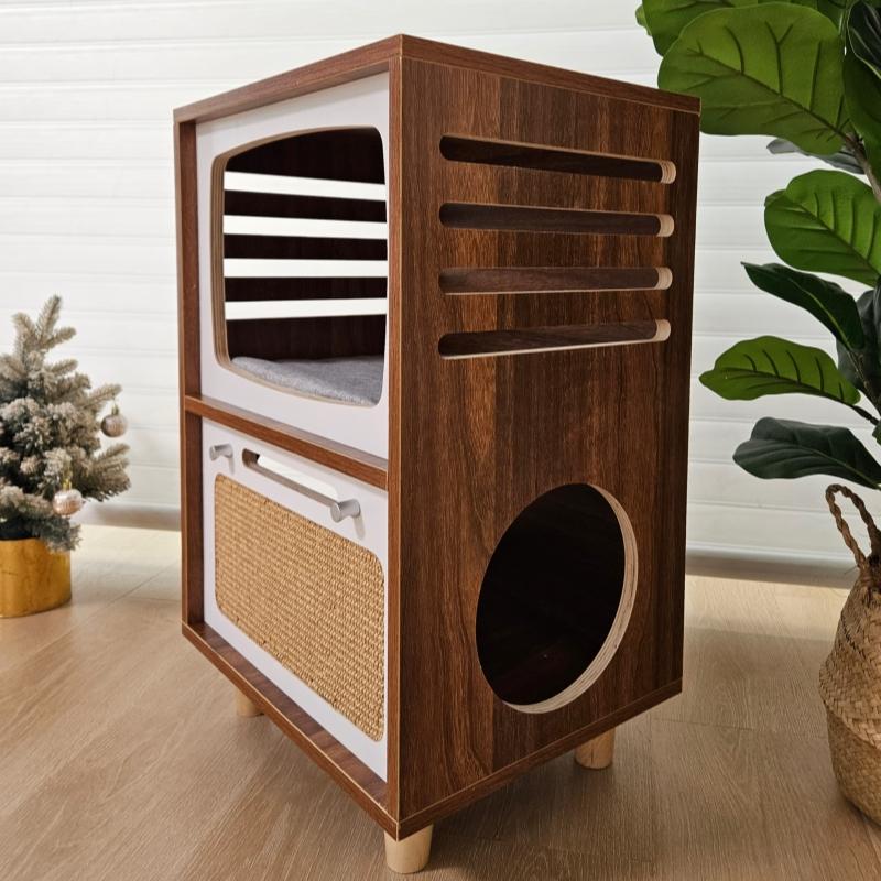 

Solid Wood Cat Beds Creative Cat Furniture Bed House Pet Kitten Cats Home Houses Pets Supplies Hiding Beds Tunnel Rooms Houses