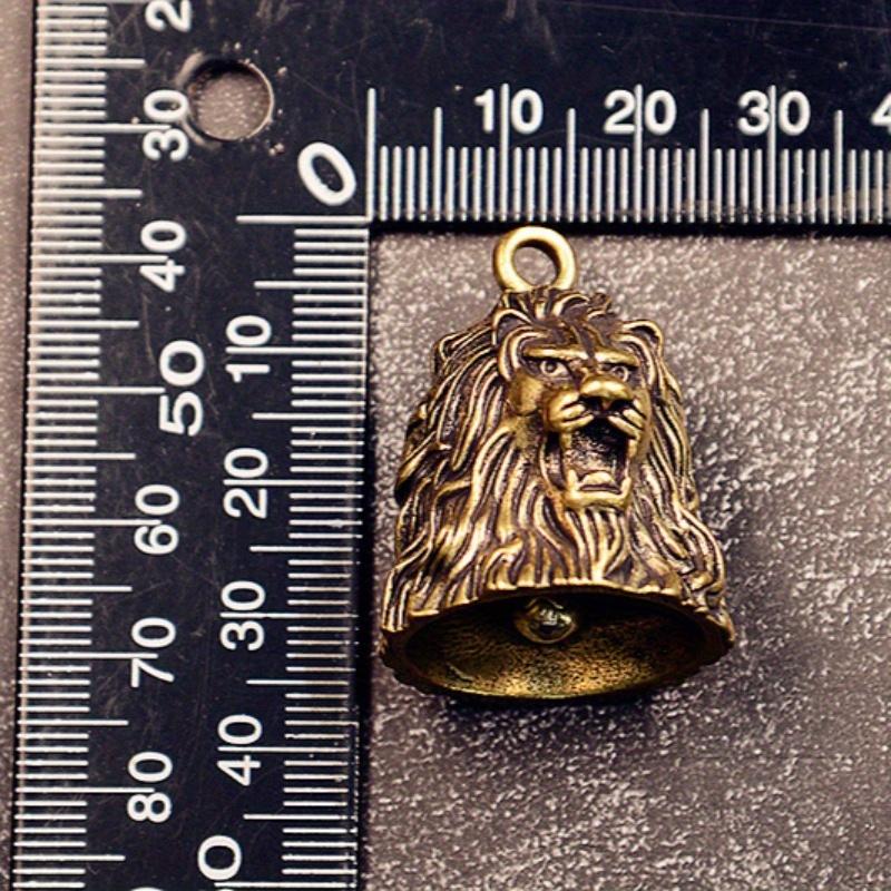 Brass Lion Bells Ornament Figurine Keychain Car Key Ring Pendant Motorcycle Lucky Charm Pendant for Bike Decoration