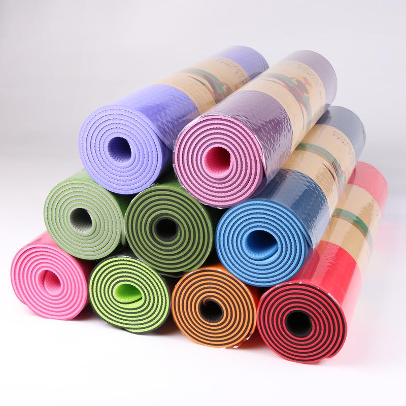 TPE Non-Slip Yoga Mat for Men & Women – Two-Color, Sweat-Absorbent Pilates & Fitness Floor Mat