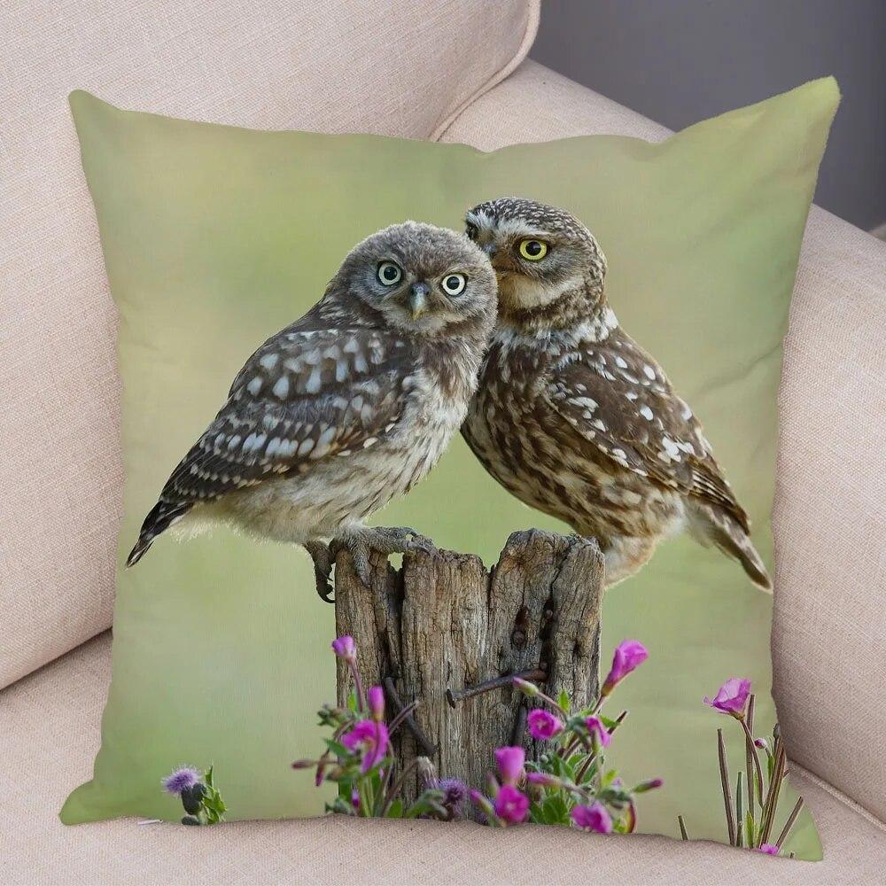 Cute Animal Pillowcase Wild Owl Cushion Cover Decorative Pillowcase Sofa Home Children's Room