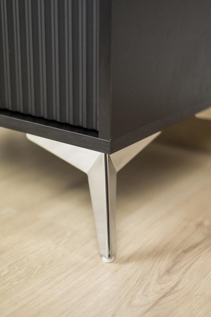 Star Furniture Leg, Silver Chrome, Height 15 Cm