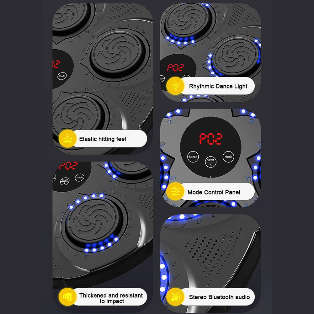 Smart Musikboxningsmaskin USB Boxningsutrustning Väggmonterad Sandsäck Bluetooth-kompatibel Reaktionsträningsmål för Boxning