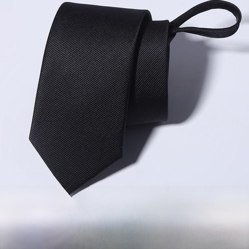 Polyester Striped Tie For Men Business Formal Wear With Zipper Closure For Office And Wedding
