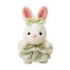 Floral Pattern Rabbit Plush Toy Big Bow Dress Bunny Plush Doll Cute Stuffed Rabbit  Kid Pillow