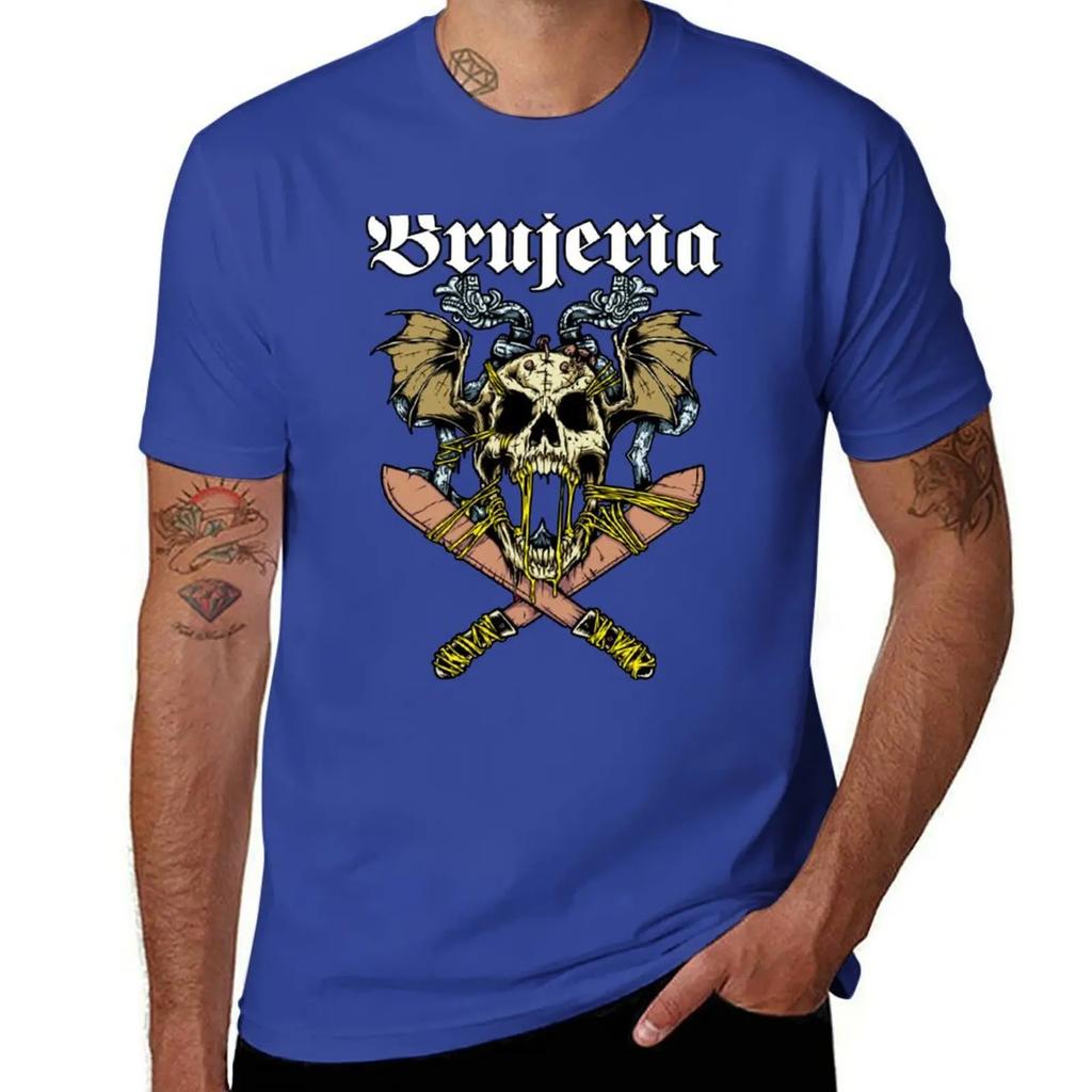 BRUJERIA T-Shirt Übergröße Oberteile Individuelles T-Shirt Ästhetische Kleidung Schnelltrocknende T-Shirts für Herren Packung