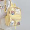 Backpack Simple Student With Transparent Compartments And Pendant Badges