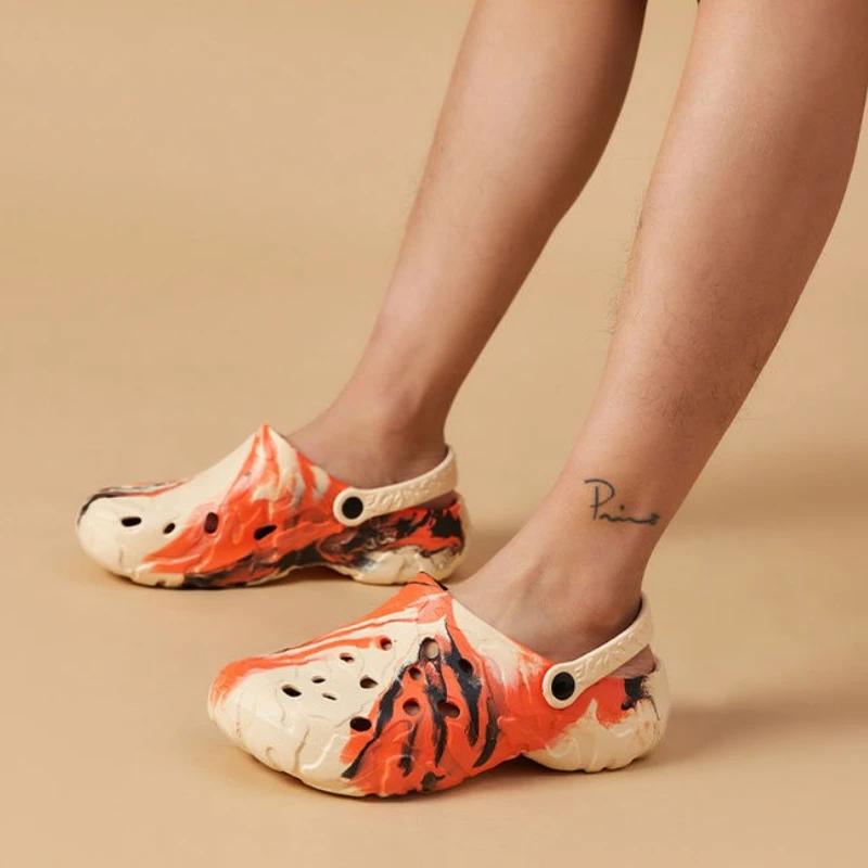 Camouflage Sandals Man Travel Shoes Beach Anti-slip Sabot Soft Pvc Trend 2025 Clappers Elegant Y2k Fun Slippers for Men
