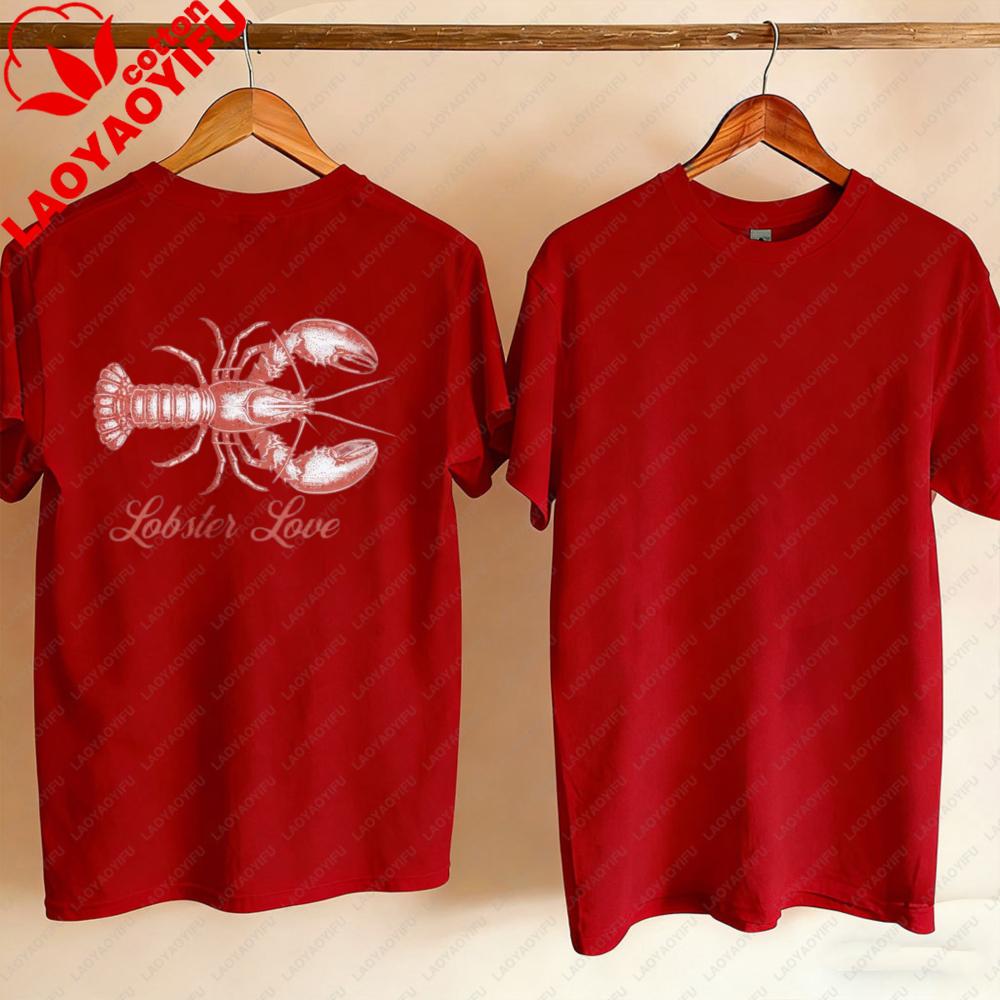 Lobster Love Tee FisherUnisex TShirt New England FisherUnisex Aesthetic TShirt Coastal Vibes Apparel Beach Retro Tshirt Yk Tops Tee